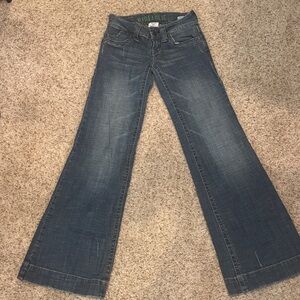 Wide Leg Blue Jeans